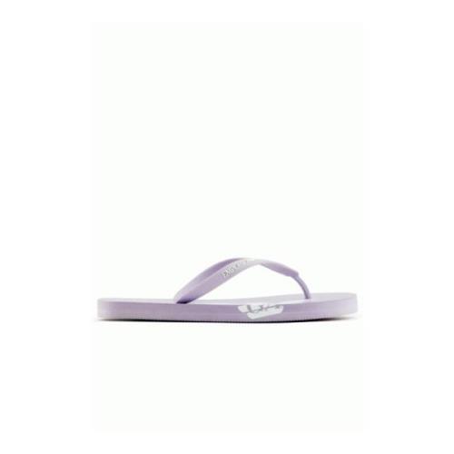 Emporio Armani Platta PVC Logo Tongs - Les Violets Purple, Dam