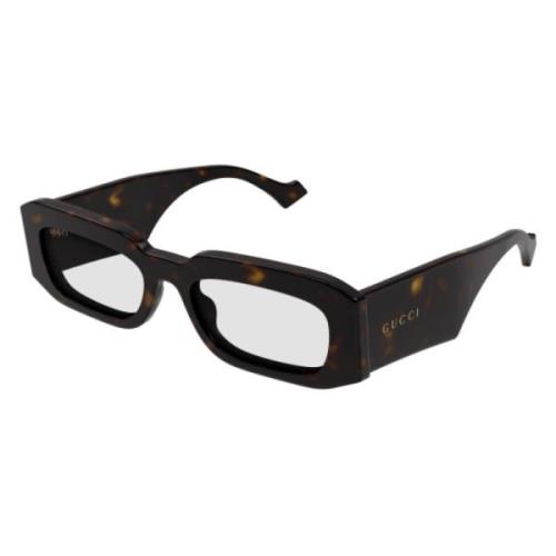 Gucci Rektangulära optiska glasögon i Havana Multicolor, Unisex