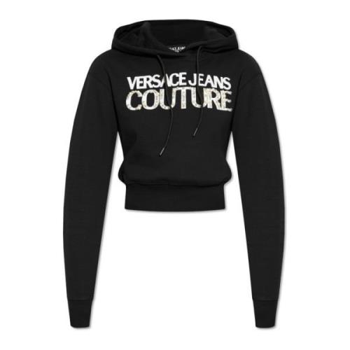 Versace Jeans Couture Sweatshirt med logotyp Black, Dam