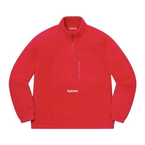 Supreme Röd Polartec Half Zip Pullover Begränsad Upplaga Red, Herr