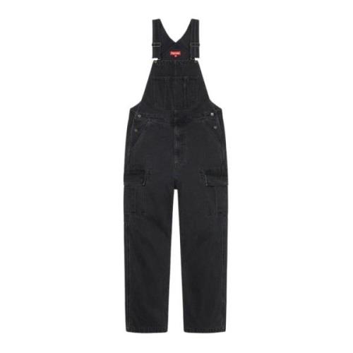 Supreme Svart Cargo Denim Overalls Begränsad Upplaga Black, Dam