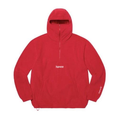 Supreme Röd Polartec Facemask Half Zip Pullover Red, Herr