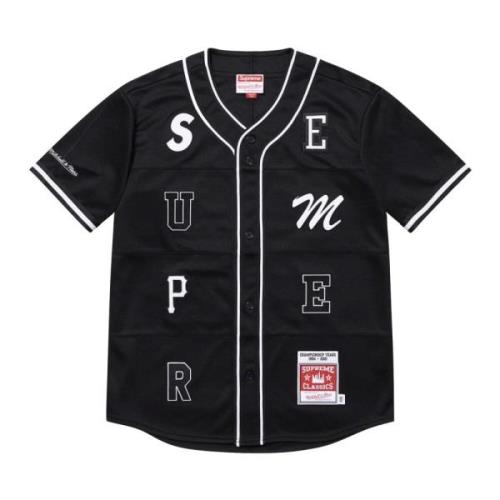 Supreme Patchwork Baseball Jersey Svart Limited Edition Black, Herr