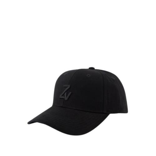 Zadig & Voltaire Bomull Initiale Cap i Svart Black, Dam