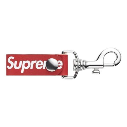 Supreme Röd Läder Nyckelring Begränsad Upplaga Red, Unisex