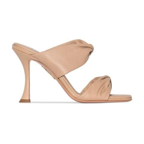 Aquazzura Flat Sandals Beige, Dam