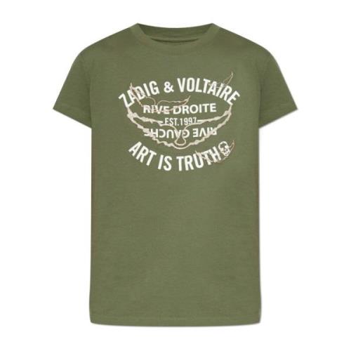 Zadig & Voltaire T-shirt med tryck Green, Dam