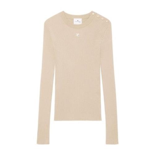 Courrèges Stiliga Sweaters Kollektion Beige, Dam