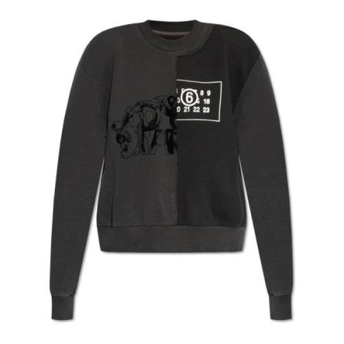 MM6 Maison Margiela Sweatshirt med logotyp Black, Dam