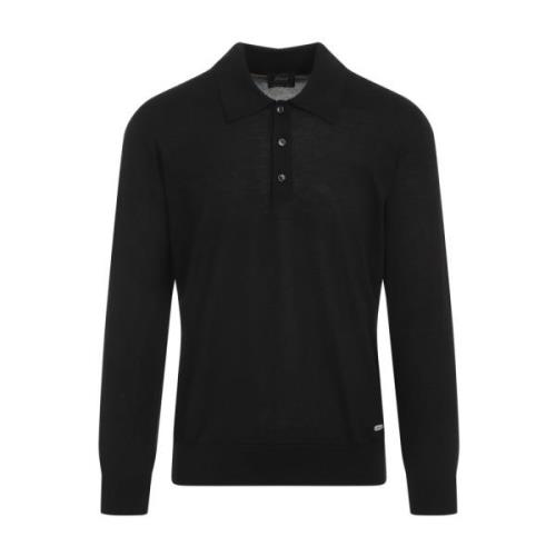 Brioni Svart Polo Tröja Black, Herr