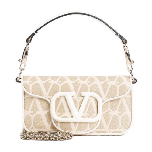 Valentino Garavani Locò Liten Axelväska Beige, Dam