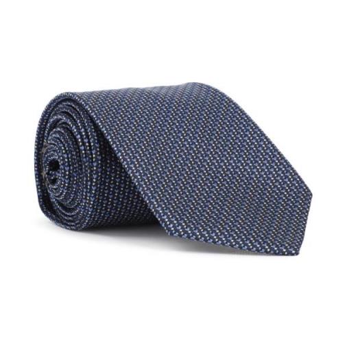 Brioni Elegant Black Bluette Silk Tie Blue, Herr