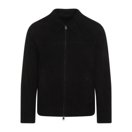 Brioni Svart Krage Blouson Jacka Black, Herr