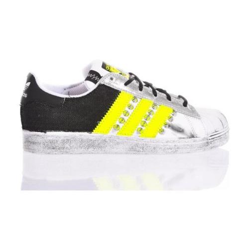 Adidas Fluorescerande Svarta Sneakers Anpassade Multicolor, Herr