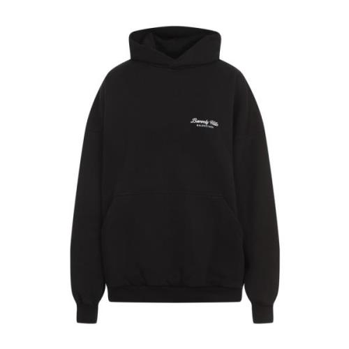 Balenciaga Stor Passform Hoodie Black, Dam