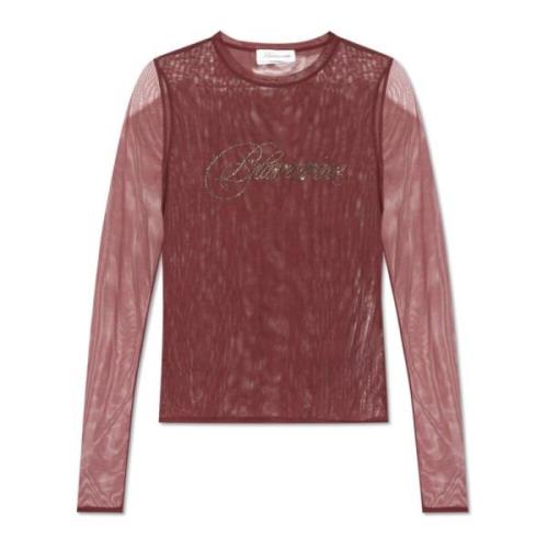 Blumarine Topp med logotyp Red, Dam