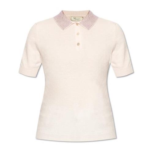 Blumarine Polo med dekorativ finish Pink, Dam