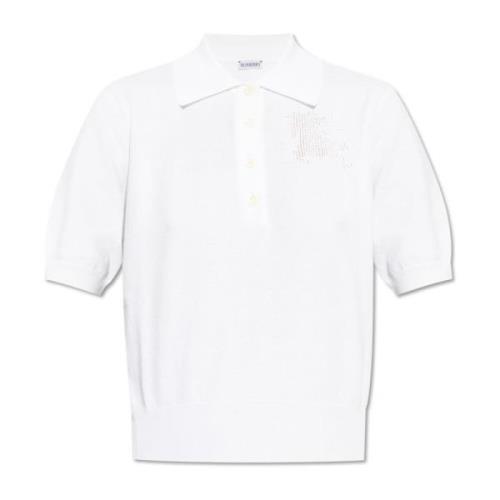 Burberry Polo med logotyp White, Dam