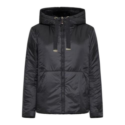 Max Mara Svart Flinn Jacka med Fuskpäls Black, Dam