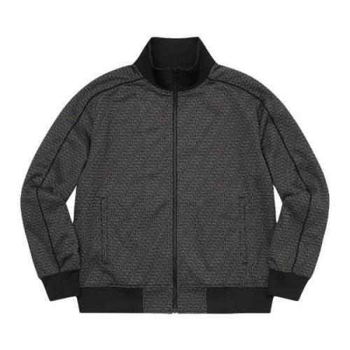 Supreme Svart Jacquard Logo Track Jacket Black, Herr