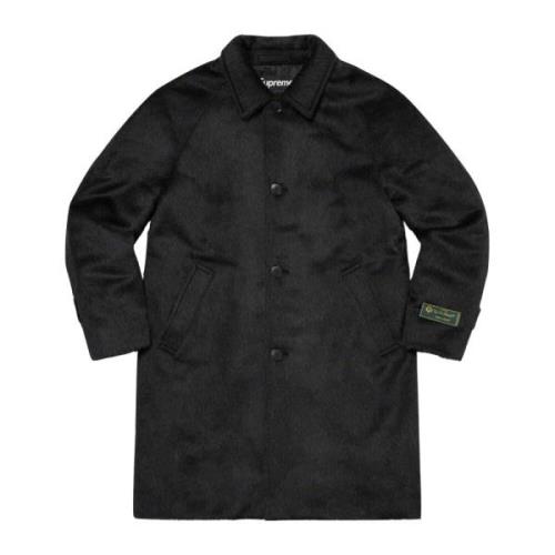 Supreme Svart Alpacka Överrock Limited Edition Black, Herr