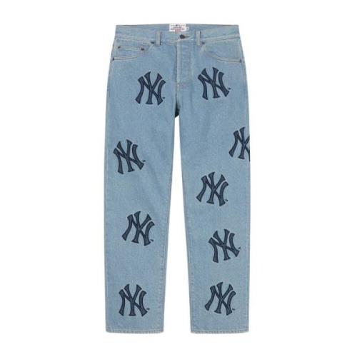 Supreme Begränsad Upplaga New York Yankees Jeans Blå Blue, Herr