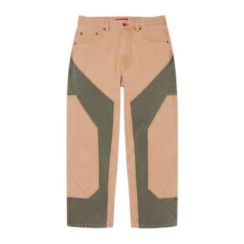 Supreme 2-Tone Panel Jeans Brun Brown, Herr