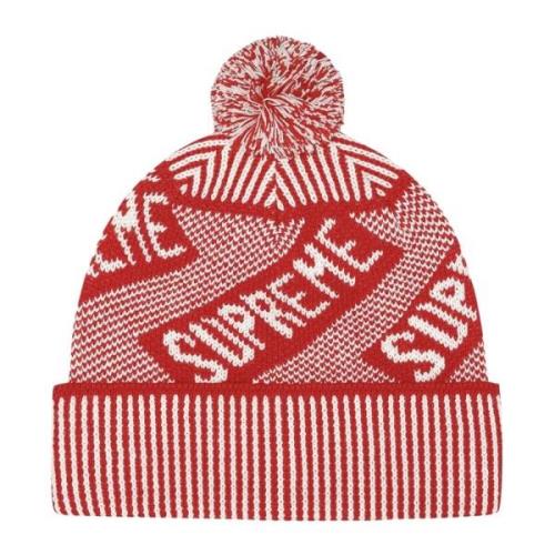 Supreme Begränsad upplaga Banner Beanie Röd Multicolor, Unisex