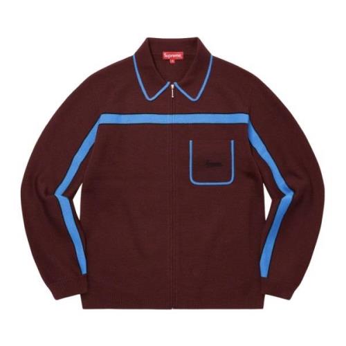 Supreme Begränsad upplaga Burgundy Zip Up Cardigan Red, Herr