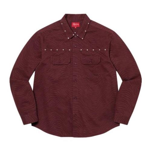 Supreme Studded Work Shirt Burgundy Red, Herr