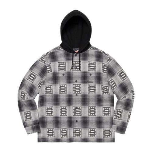 Supreme Begränsad Upplaga Shadow Plaid Hoodie Svart Black, Herr