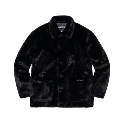 Supreme Begränsad upplaga 2-Tone Faux Fur Coat Black, Herr