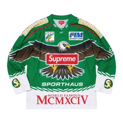 Supreme Grön Eagle Moto Jersey Limited Edition Multicolor, Herr