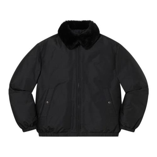 Supreme Begränsad upplaga Shearling krage Puffer jacka Black, Herr