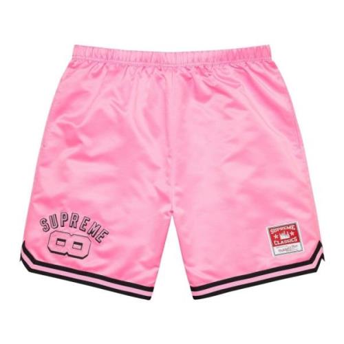 Supreme Begränsad upplaga Satin Basketboll Shorts Rosa Pink, Herr