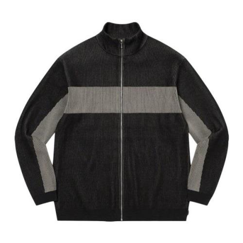 Supreme Begränsad upplaga Ribbad Zip Up Sweater Black, Herr