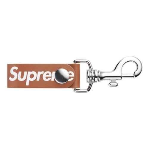 Supreme Exklusivt Läder Nyckelring Brun Brown, Unisex