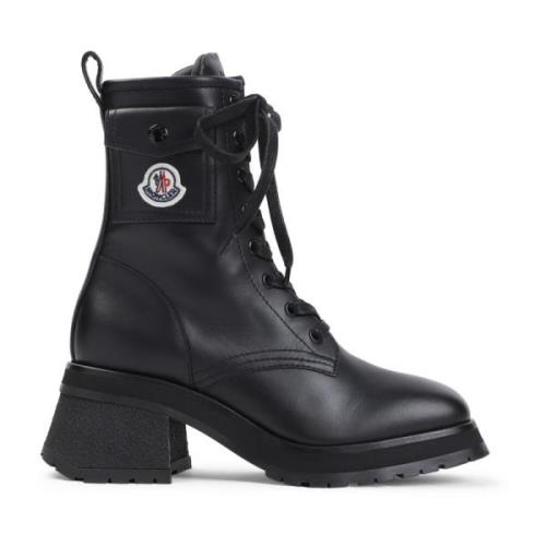 Moncler Svarta Ficka Ankelboots Black, Dam