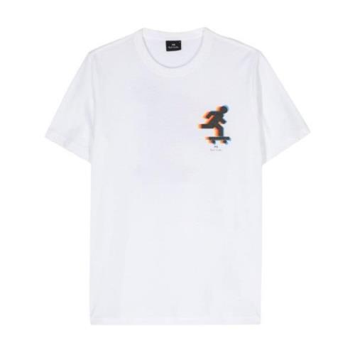 PS By Paul Smith Vit Skater Bomull T-shirt White, Herr