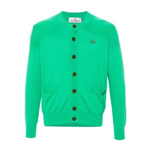 Vivienne Westwood Grön Stickad Tröja Orb Logo Green, Herr