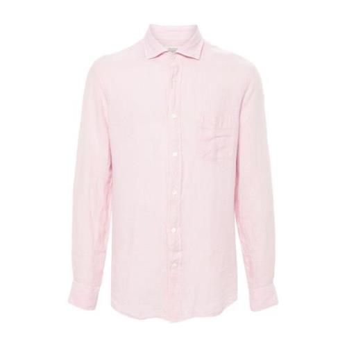 Hartford Rosa Linne Slub Skjorta Pink, Herr