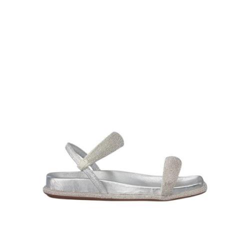 Alma EN Pena Glittrig platt sandal Gray, Dam