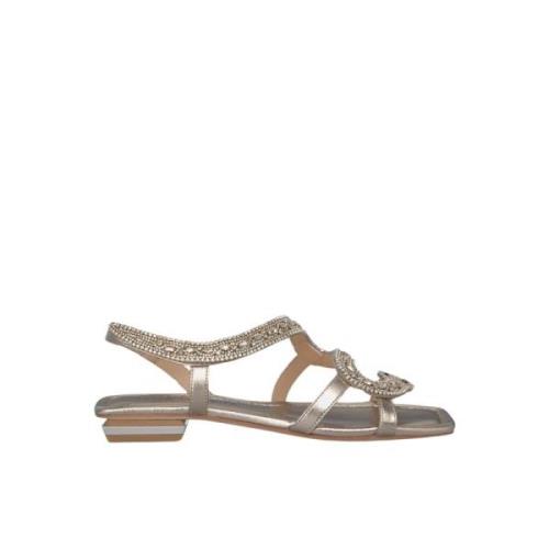 Alma EN Pena Orm Prydd Platt Sandal Yellow, Dam