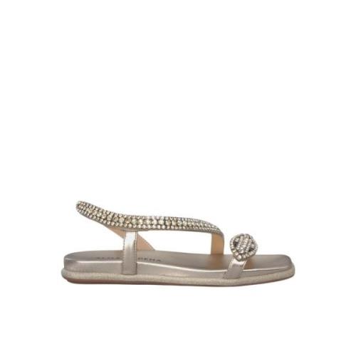 Alma EN Pena Glitter Orm Platta Sandal Yellow, Dam