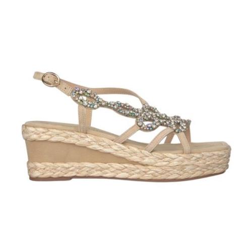 Alma EN Pena Strass Kilklack Sandaler Beige, Dam