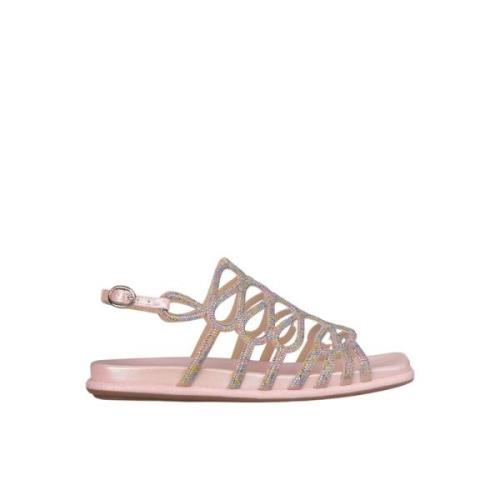 Alma EN Pena Glitter Platta Sandal Pink, Dam