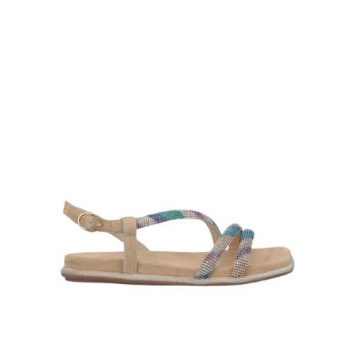 Alma EN Pena Glittrande rem sandal Beige, Dam