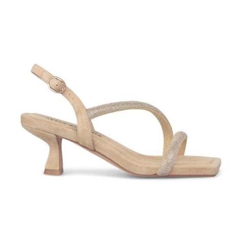 Alma EN Pena Glitter lågklackad sandal Beige, Dam