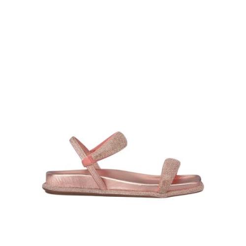 Alma EN Pena Glittrig platt sandal Pink, Dam