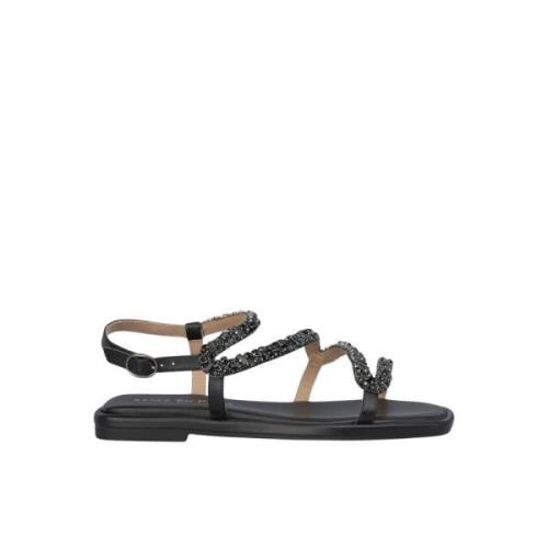 Alma EN Pena Fyrkantig tå rhinestone rem sandal Black, Dam